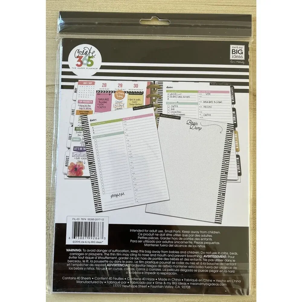 Me & My Big Ideas Create 365 Classic Planner Fill Paper-White Daily